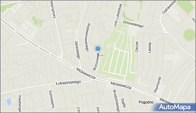 Szczecin, Brzozowskiego Stanisława, mapa Szczecina