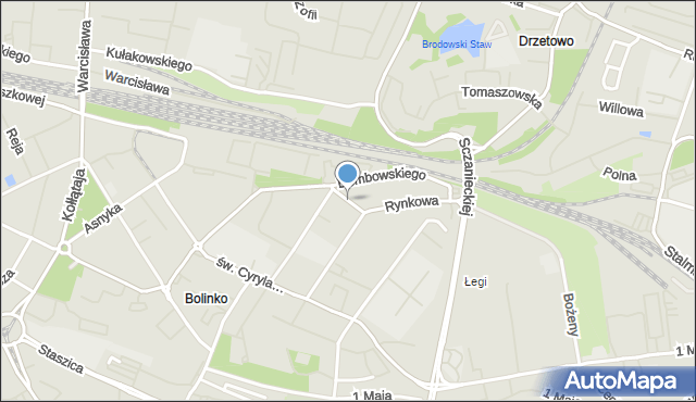 Szczecin, Bronisławy, mapa Szczecina