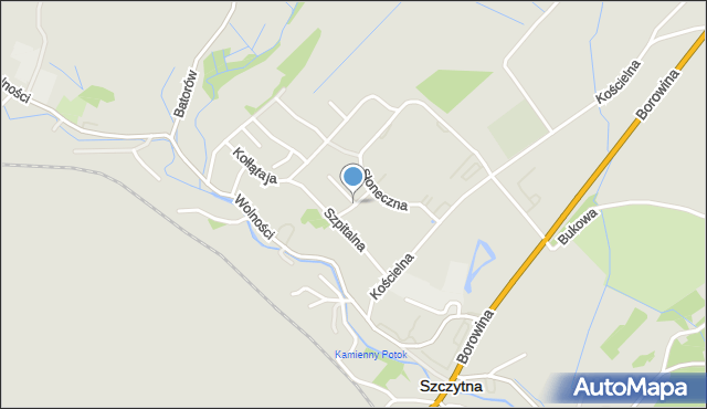 Szczytna powiat kłodzki, Brzozowa, mapa Szczytna powiat kłodzki