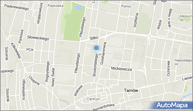 Tarnów, Brodzińskiego Kazimierza, mapa Tarnów