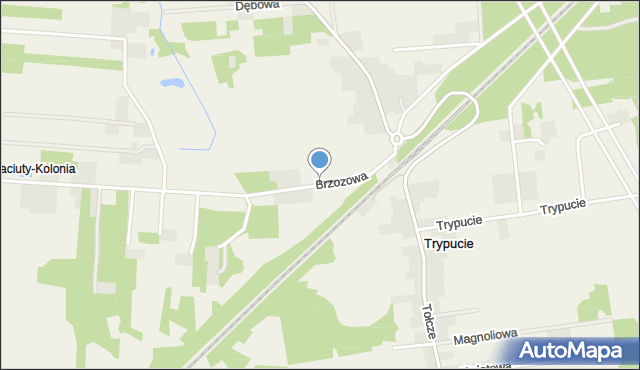 Trypucie, Brzozowa, mapa Trypucie
