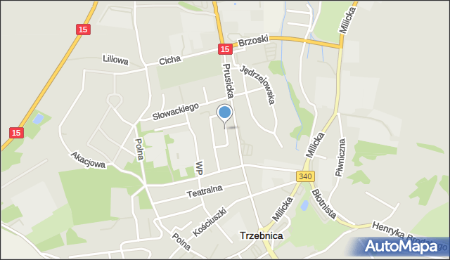 Trzebnica, Broniewskiego Władysława, mapa Trzebnica