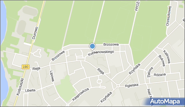 Wągrowiec, Brzozowa, mapa Wągrowiec