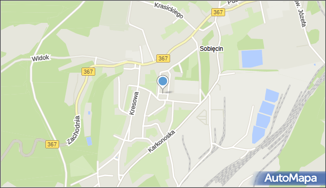 Wałbrzych, Brzozowa, mapa Wałbrzycha