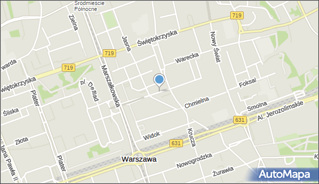Warszawa, Brokla Kazimierza, mapa Warszawy