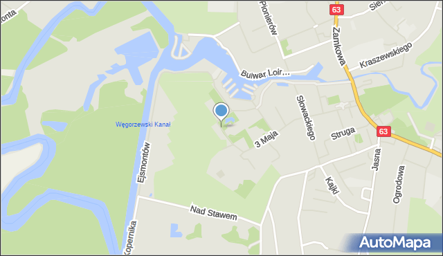 Węgorzewo, Braci Ejsmontów, mapa Węgorzewo