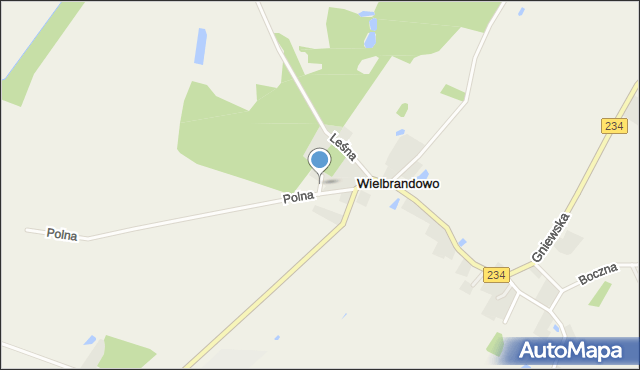 Wielbrandowo, Brzozowa, mapa Wielbrandowo