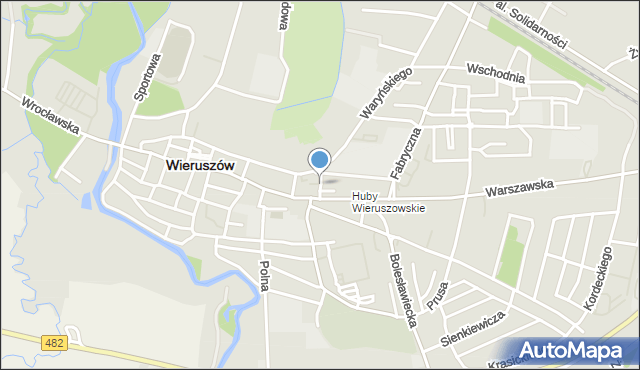 Wieruszów, Brylińskiego Pawła, mapa Wieruszów