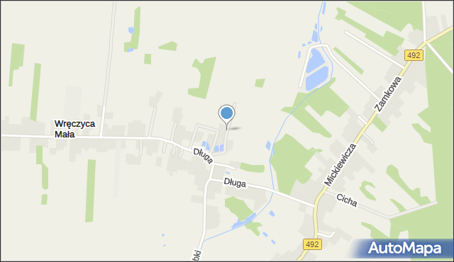 Wręczyca Mała, Brzozowa, mapa Wręczyca Mała