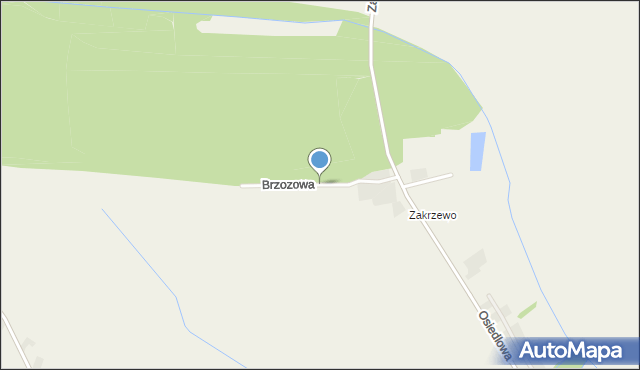 Zakrzewice, Brzozowa, mapa Zakrzewice