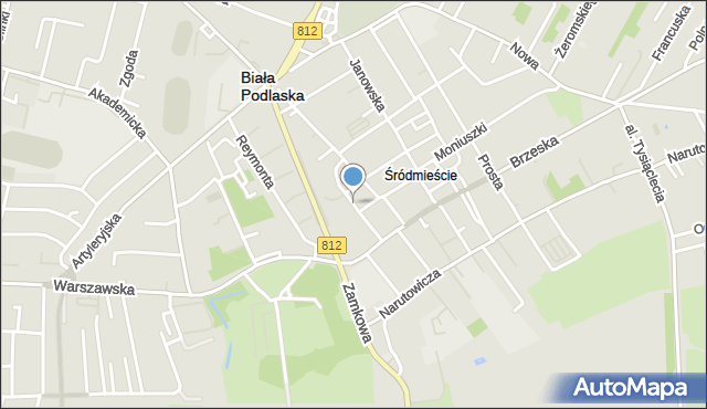 Biała Podlaska, Budkiewicza Konstantego Romualda, mapa Białej Podlaskiej