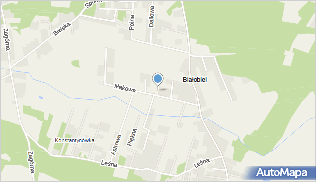 Białobiel, Bursztynowa, mapa Białobiel