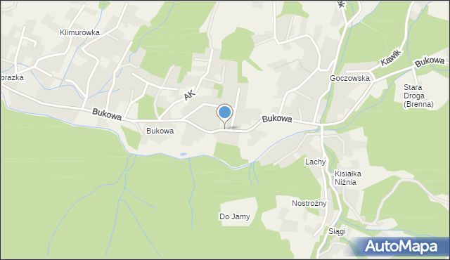 Brenna, Bukowa, mapa Brenna