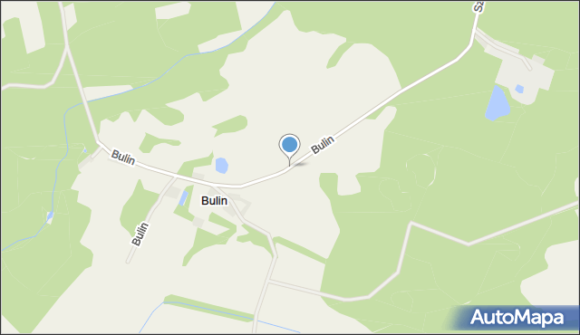 Bulin gmina Kożuchów, Bulin, mapa Bulin gmina Kożuchów