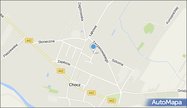 Chocz, Bursztynowa, mapa Chocz