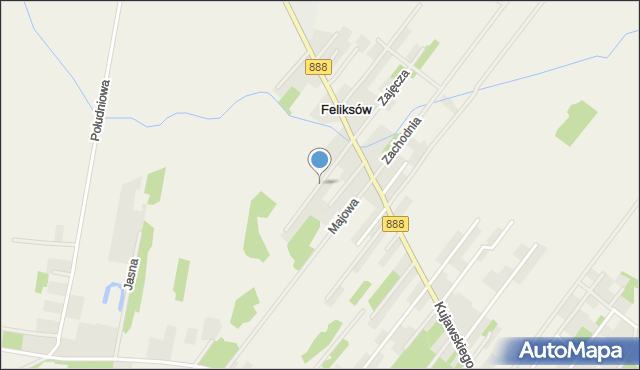 Feliksów gmina Leszno, Bursztynowa, mapa Feliksów gmina Leszno