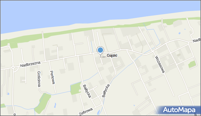 Gąski gmina Mielno, Bursztynowa, mapa Gąski gmina Mielno