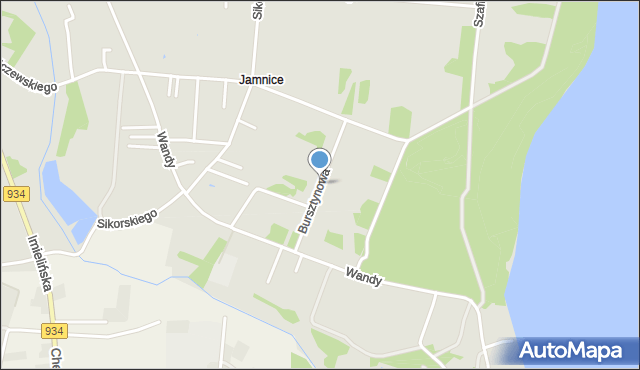 Imielin, Bursztynowa, mapa Imielin