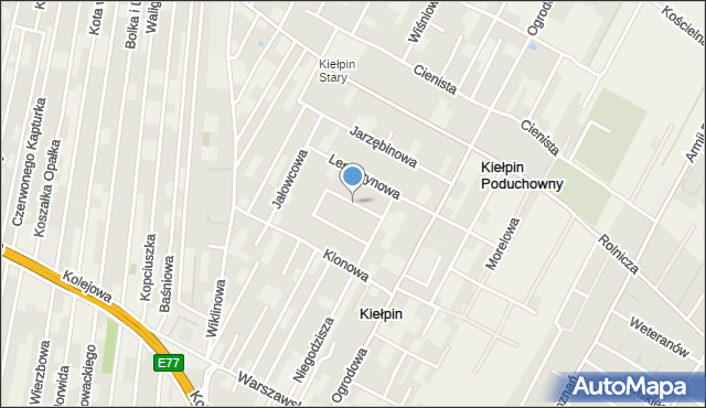 Kiełpin gmina Łomianki, Bukowa, mapa Kiełpin gmina Łomianki