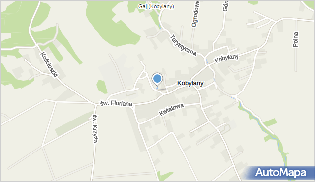 Kobylany gmina Zabierzów, Bursztynowa, mapa Kobylany gmina Zabierzów