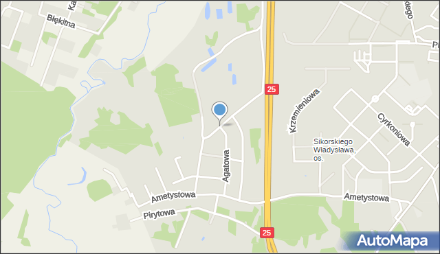 Konin, Bursztynowa, mapa Konina