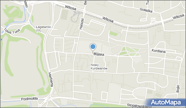 Kraków, Bujaka Franciszka, mapa Krakowa