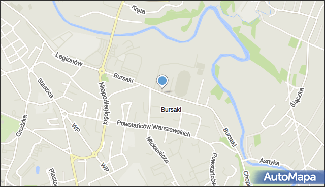 Krosno, Bursaki, mapa Krosna