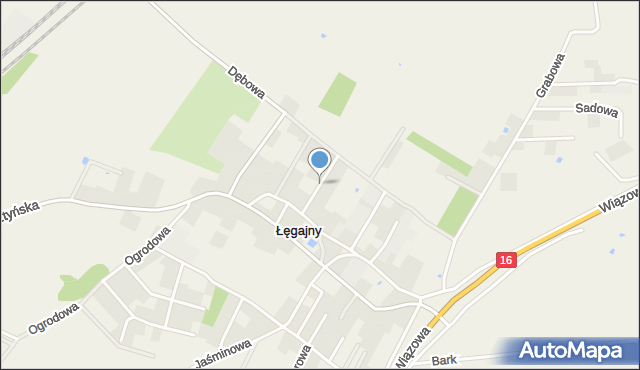 Łęgajny, Bukowa, mapa Łęgajny