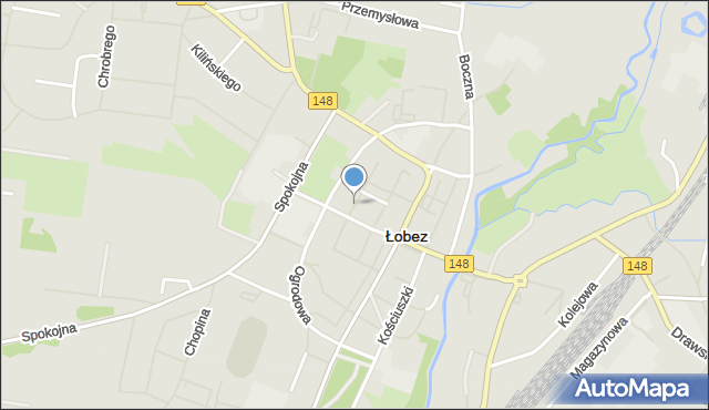 Łobez, Budowlana, mapa Łobez