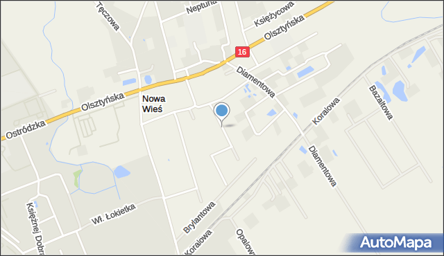Nowa Wieś gmina Iława, Bursztynowa, mapa Nowa Wieś gmina Iława