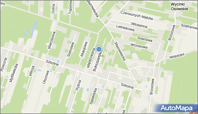 Osowiec gmina Żabia Wola, Bukszpanowa, mapa Osowiec gmina Żabia Wola