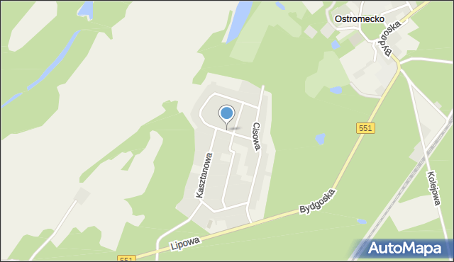 Ostromecko, Bukowa, mapa Ostromecko