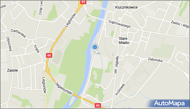 Oświęcim, Bulwary, mapa Oświęcimia