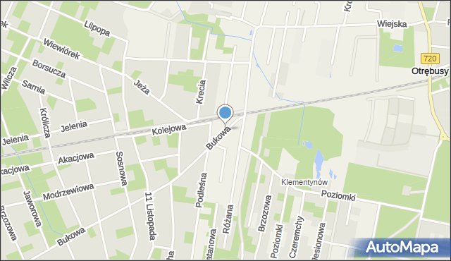 Otrębusy, Bukowa, mapa Otrębusy