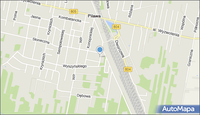 Pilawa powiat garwoliński, Bursztynowa, mapa Pilawa powiat garwoliński