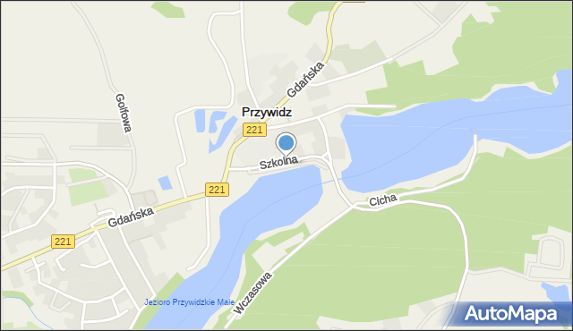 Przywidz powiat gdański, Bulwar Zespołu Czerwone Gitary, mapa Przywidz powiat gdański