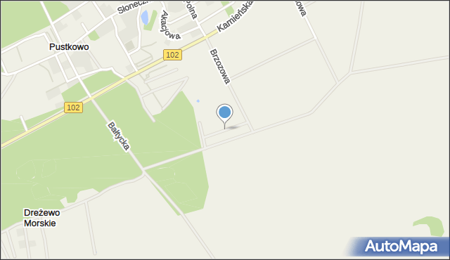 Pustkowo gmina Rewal, Bursztynowa, mapa Pustkowo gmina Rewal