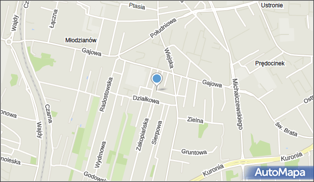 Radom, Bukietowa, mapa Radomia