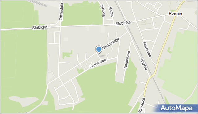 Rzepin, Bukowa, mapa Rzepin