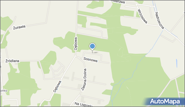 Sasino, Bukowa, mapa Sasino