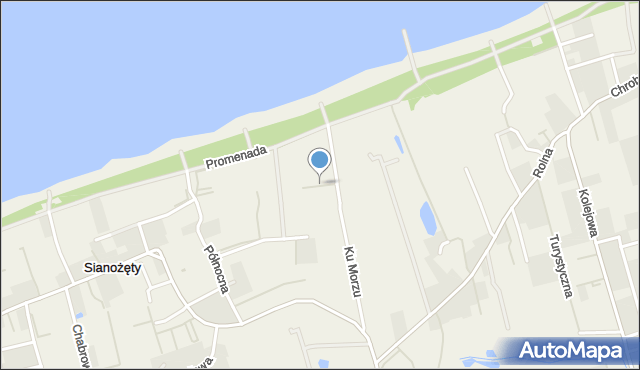 Sianożęty, Bursztynowa, mapa Sianożęty