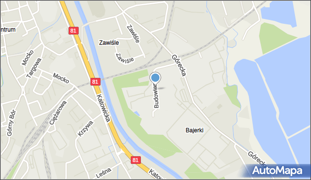 Skoczów powiat cieszyński, Budowlanych, mapa Skoczów powiat cieszyński