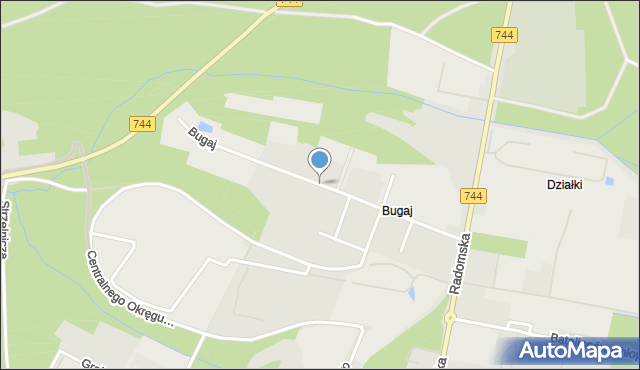 Starachowice, Bugaj, mapa Starachowic