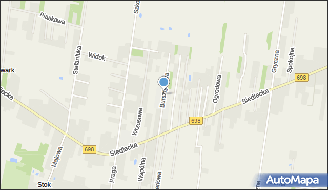 Stok Lacki, Bursztynowa, mapa Stok Lacki