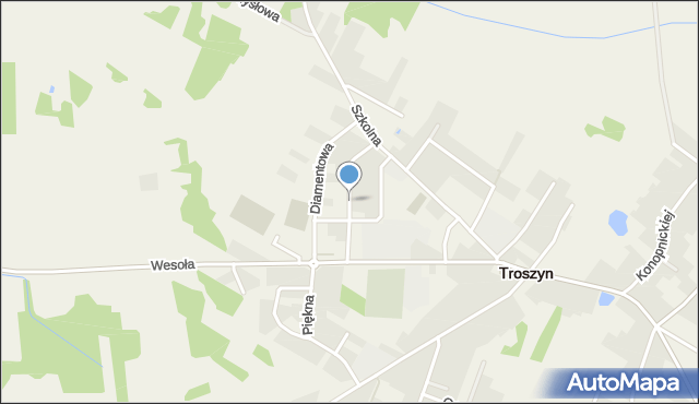 Troszyn powiat ostrołęcki, Bursztynowa, mapa Troszyn powiat ostrołęcki