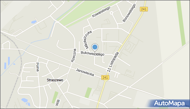 Wągrowiec, Bukowieckiego Macieja, ks., mapa Wągrowiec