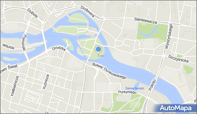 Wrocław, Bulwar Włostowica Piotra, mapa Wrocławia