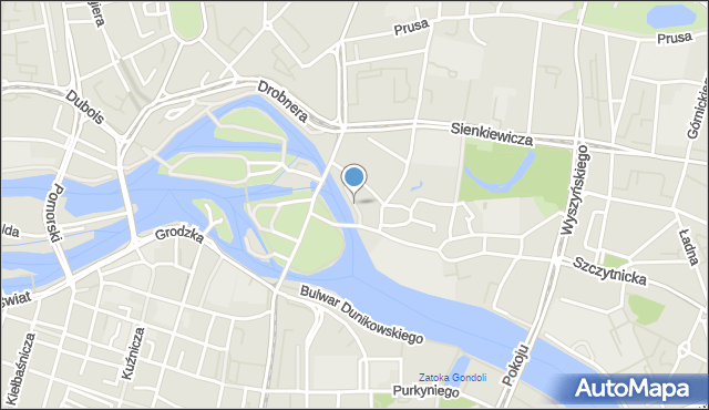 Wrocław, Bulwar Zienkiewicza Aleksandra, ks., mapa Wrocławia