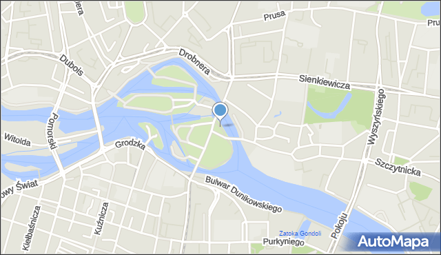 Wrocław, Bulwar Wyszyńskiego Stefana, ks. kard., mapa Wrocławia