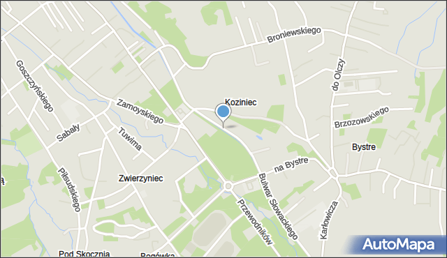 Zakopane, Bulwar Słowackiego Juliusza, mapa Zakopanego